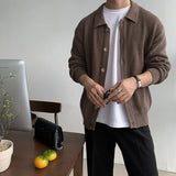 BONSIR  -  Streetwear Sweater Cardigan Men Fall Winter Casual Long Sleeve Sweatercoat Men's Baggy Thicken Thermal Knitted Sweaters Male Top
