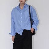BONSIR  -  Button Down Shirts Bowling Striped Shirts Brand New Condition Collared Neckline Daily Wear Four Seasons Wear Loose Fit