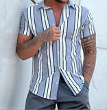BONSIR  -  New Summer Leisure Hot Selling Print Hawaiian Short Sleeved Shirt for Men's Vacation At The Beach