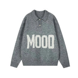 Bonsir Mens Sweater Letter Jacquard Sweater Autumn Streetwear Youth Comfortable Casual Personality All-Match Tops Men'S Clothing 2024