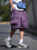 BONSIR  -  Loose Men's Casual Shorts Summer New Cargo Pants Fashionable Wide-leg Baggy Big Pocket Sweatpants Male Short Pants Streetwear