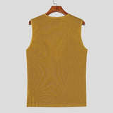 BONSIR  -  Men Tank Tops Knitted Deep V Neck Sleeveless Male Vests Summer Streetwear 2025 Solid Color Sexy Fashion Men Clothing