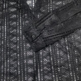 BONSIR  -  Casual Shirt Men Mesh Shirt Men Shirt Shirt Beach Club Daily Male Slim Fit Spring Summer V-neck Black Cotton Blend