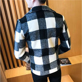 Bonsir Autumn Winter Mens Short Slim Fit Woolen Coat Double Breasted Design Casual Windbreaker Fashion Retro Trench Overcoat 5XL-M