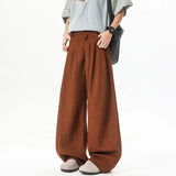 BONSIR  -  Oversized Corduroy Pants Men Fashion Black Casual Wide Leg Pants Men Streetwear Korean Loose Corduroy Suit Pants Mens Trousers