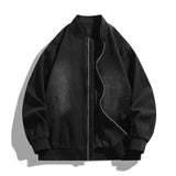 BONSIR  -  Men's Denim Jacket Loose Casual Outerwear Retro Japanese Style Simple Couple's Coats Korean Fashion Leather Jacket Men's Jackets