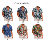 BONSIR  -  Casual Top Shirt Men Regular Short Sleeve Slight Stretch Summer Vacation 3D Print Blouse Button Daily Brand New