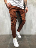 Bonsir 3D Plaid Casual Pants Men Fashiona Spliced Slim Fit Pencil Pants Sports Fitness Running Trousers men clothing