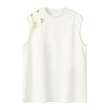 Bonsir Mens Vest Ripped Sports Breathable Tank Top Fashion Streetwear Personality Versatile Sleeveless Top Men'S Clothing Summer New