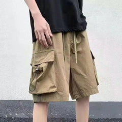 Bonsir Summer Men's Clothing Casual Thin Hong Kong Breeze Sports Trend Korean Version Solid Color Loose All-match Handsome Cargo Shorts