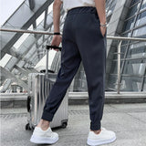 Bonsir Summer Elastic Waist Drape Suit Pants Men Business Office Casual Pants Male Fashion Loose Social Party Formal Trousers