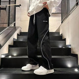 Bonsir Trousers Man Spring Summer Straight Cargo Pants for Men Wide Big Size Luxury Aesthetic Cotton Baggy Casual Spandex Korean Style