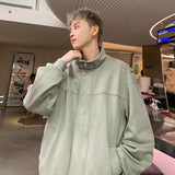 Bonsir Suede jacket men's spring and autumn new design sense top American trendy brand loose casual jacket military jackets