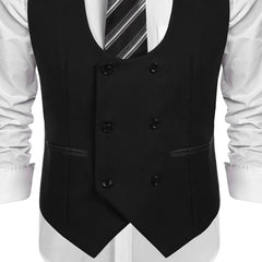 Bonsir Black Double Breasted Men Vest for Wedding One piece Man Suit Waistcoat Europe Size Male Fashion Coat New Arrival