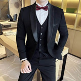 Bonsir Plus Size 6XL 5XL Men Formal Business Suit 3 Set Pieces Classic Slim Fit Business Suits Sets Autumn Men Wedding Party Tuxedo