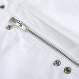 Bonsir Mens Stand Collar Functional Shirt Spring Summer Zipper Short Sleeve Shirts Tops Fashion Street Solid Original Design Blouse
