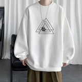BONSIR  -  Casual Geometric Printed Hoodies Men's Clothing Stylish Basic Autumn Winter Fleece Young Style O-Neck Long Sleeve Sweatshirts