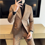 Bonsir (Jacket+Pant) Plus Size 7XL-M Men Suit Formal Business Work Wedding Stage Tuxedo Fashion Men Slim Social Formal Suit 2Pcs