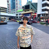 BONSIR  -  Salt boyfriend style retro shirt summer thin ice silk short-sleeved shirt cleanfit seaside wear half-sleeved tide