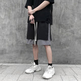 BONSIR  -  Summer New Men's Patchwork Shorts Korean Retro Fashion Casual Trend Street Hip-Hop Simple Breathable Oversize Men's Bottoms