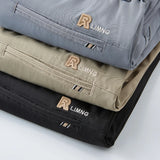 BONSIR  -  Spring Summer Thin Ice Silk Suit Pants Men's Business Straight Slim High Elastic Ankle Length Casual Pants Male