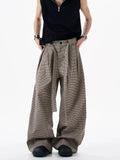 BONSIR  -  Old Qian style pleated wide-leg pants versatile body three-dimensional belt straight-leg pants men's trousers trousers