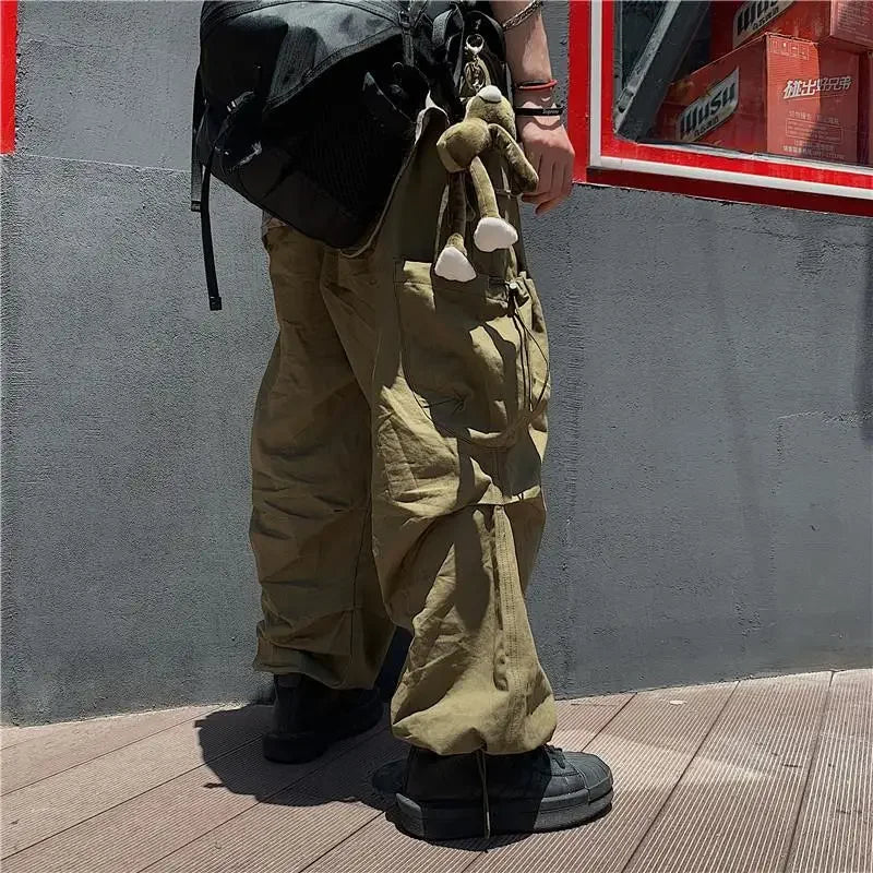 Bonsir Techwear Cargo Pants for Men Black Trousers Male Jogging Korean Casual Japanese Streetwear Hip Hop Safari Style Pocket