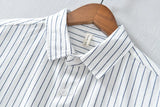 BONSIR  -  100% Cotton, Striped Loose Casual Long Sleeve Shirt for Spring and Autumn, High-quality Breathable, Moisture-wicking Men’s Shirt