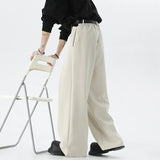 BONSIR  - Beige Suit Pants Men Oversized Fashion Society Mens Black Dress Pants Korean Loose Wide Leg Pants Mens Office Formal Trousers