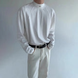 BONSIR  -  American Street Half Turtleneck Long-Sleeved T-Shirt Men 2025 Spring Autumn New Fashion High-End Structure Warm Bottoming Shirt