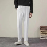 BONSIR  -  8 Colors Summer Men's Baggy Straight Casual Pants Fashion Business Formal Classic Draped Suit Trousers High Quality Male Clothes