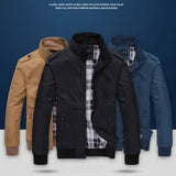 BONSIR  -  Autumn Stand Collar Jackets for Men Windproof Waterproof Coats Men Casual Solid Military Jackets Mens Slim Windbreaker Coat