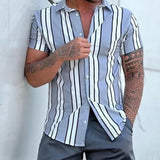 BONSIR  -  New Summer Leisure Hot Selling Print Hawaiian Short Sleeved Shirt for Men's Vacation At The Beach