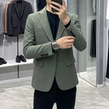 Bonsir New In Spring Autumn Male Business Blazer Coat Fashion 2024 Classic Elegant Clothes Original Clothing Men's Suit Dress Jackets