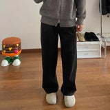 BONSIR  -  autumn and winter thickened velvet pants knitted straight solid color cereal soft waxy lazy casual pants men