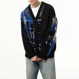 Bonsir Mens Sweater Stitching Contrast Color Tassel Casual Knit Sweater Autumn Fashion Streetwear Campus Long Sleeve Top Men'S Clothing