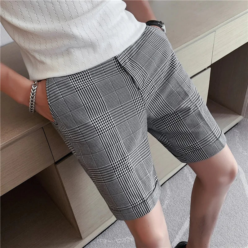 Bonsir Brand Clothing Male High Quality Pure Cotton Plaid Shorts/Men's Summer Slim Fit Leisure Business Shorts Plus size 29-36