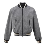 Bonsir Spring and Autumn New Men's Fashion Trend Wool Baseball Jacket Short Jacket Unisex American Street Loose Pilot Jacket Men