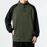 BONSIR  -  Men Sweatshirt Spring Autumn New Hoodie Polo Long Sleeve Casual Pullover Vintage Turtleneck Sweater Fashion Men's Clothing Top