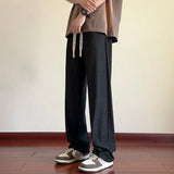 BONSIR  -  Summer Casual Pants Men Fashion White Straight Pants Men Japanese Streetwear Loose Pleated Pants Mens Black Trousers M-3XL
