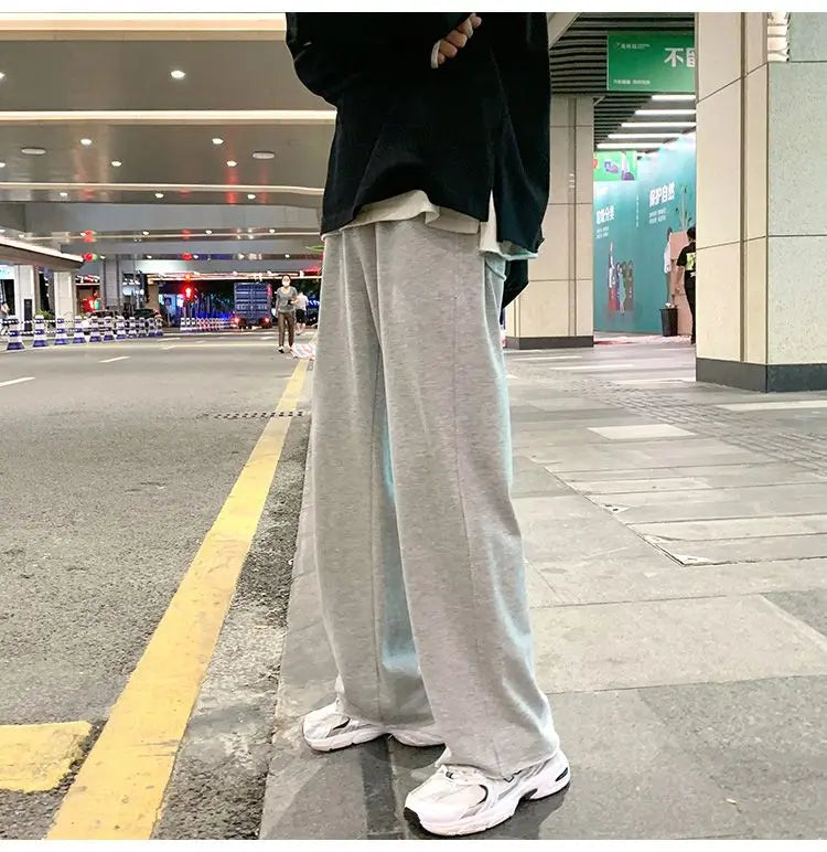 Bonsir Autumn Loose Big Size Hundred Straight Wide-leg Long Pants Men's New Salt Drag Pants Sports Casual