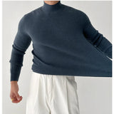 BONSIR  -  autumn and winter men's cashmere blended high-end half-high collar stretch-knit base pullover sweater