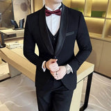 Bonsir Plus Size 6XL 5XL Men Formal Business Suit 3 Set Pieces Classic Slim Fit Business Suits Sets Autumn Men Wedding Party Tuxedo
