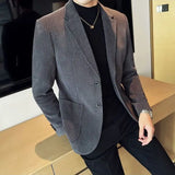 Bonsir Coat Vintage Men's Suit Business Jackets Plaid High Quality Male Dress Blazer Luxury Designer Korean Style Clothes Handsome New