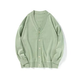BONSIR  -  Men's New Autumn Style Knitted Cardigan, Personalized V-neck, All-match for Outerwear, Casual, Loose and Trendy Top