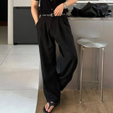 BONSIR  -  New Japanese Retro Men Casual Pants Luxury Draped Wide Leg Leisure Solid Color Straight Trousers High Quality Elegant Sweatpants