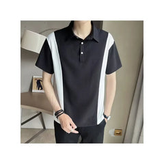 Bonsir Fashionable Hong Kong Style Casual Men's Polo Shirt Short Sleeves Trendy Brand New Summer Neutral Black For All Seasons