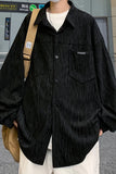 Bonsir Spring New Men's Striped Shirts Korean Button Up Long Sleeve Shirt Fashion Casual Oversize Unisex Blouse Printed Clothing