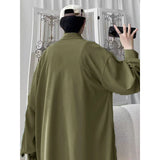 BONSIR  -  Solid color simple shirt long sleeve men's Korean version of the high street jacket trendy casual versatile shirt