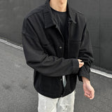 BONSIR  -  New Summer Men's Denim Coats Solid Color Pocket Streetwear American Style Single Breasted Loose Male Jackets 2025 24K5076